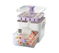 Bac À Glace Pour Congélateur - 14x13x15cm / 500g, Moule À Glaçons Avec Couvercle, Machine À Glaçons À Pression Double Couche, Stockage De Glace Pour Cocktail Café Bière Fête Été Pique-Nique
