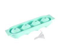 Bac À Glaçons - 24,5x5,5cm Moule Silicone | Moule À Glaçons Rond 4 Cavités Avec Couvercle Pour Vin Glacé Whisky Et Cocktail, Réutilisable Sans BPA Pour Bar Fête Maison Été Bureau Noir Et Bleu