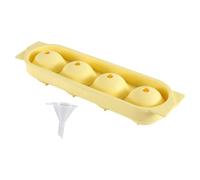 Bac À Glaçons - 24,5x5,5cm Moule Silicone | Moule À Glaçons Rond 4 Cavités Avec Couvercle Pour Vin Glacé Whisky Et Cocktail, Réutilisable Sans BPA Pour Bar Fête Maison Été Bureau Noir Et Bleu