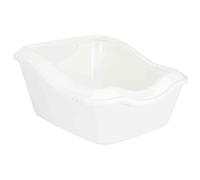 Caja de arena Cleany Cat, con borde 45 × 29 × 54 cm blanca