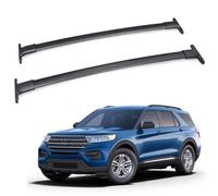 Baca Coche Barras Laterales Aleación Aluminio para Ford para Explorer 2016-2019 SUV Rieles Transversales Portaequipajes Rieles Laterales 1 Juego Barras Techo Portaequipaje