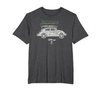 Baca para Tabla de Surf Volkswagen Beetle Camiseta, Hombre Tallas Grandes, Jaspeado Oscuro, 3X Alto