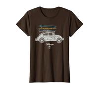 Baca para Tabla de Surf Volkswagen Beetle Camiseta, Mujer, Marrón, 3XL
