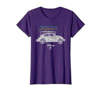 Baca para Tabla de Surf Volkswagen Beetle Camiseta, Mujer, Morado, M
