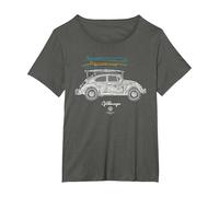 Baca para Tabla de Surf Volkswagen Beetle Camiseta, Mujer Tallas Grandes, Asfalto, 2XL Grande