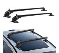 Baca universal, 1 par de barras transversales de aluminio con cerradura con 2 llaves, capacidad de carga de 75 kg, portaequipajes para coches de 4 o 5 puertas