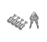 Baca universal con cerraduras compatibles con Menabo Tiger Delta Avia Professional Juego de 6 llaves de acero, 4 cerraduras y 2 llaves, color plateado