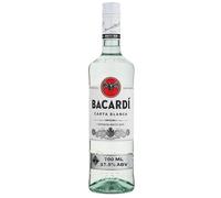 BACARDÍ Carta Blanca Ron Blanco Superior, 37,5% ALC., 70 cl / 700 ml, Ron Caribeño Icónico, Perfecto para Cócteles