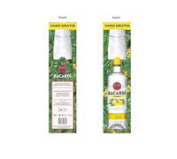 Bacardi Limón, Ron blanco mezclado con limón, lima y pomelo, un refrescante sabor cítrico con vaso, 32% Alcohol, 70 cl/700 ml