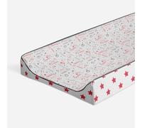bacati béisbol muselina Cambio Pad Cover, Rojo/Gris