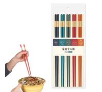 Bacchette Cinesi Riutilizzabili - 5 Paia 24,3 Cm - Bacchette Per Sushi E Cucina Asiatica | Lavabili Multicolori In Lavastoviglie, Tavola Antiscivolo - Uso Quotidiano E Cucina Coreana, Giapp