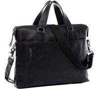 BACCINI Maletín para portátil Grande Cuero I Bolso para Notebook 15,6" con Funda extraíble para el portátil I Bandolera para Laptop Leandro Negro Hecho a Mano
