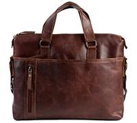 BACCINI Maletín portátil bolso mensajero grande cuero I Bolso para notebook 15,6" con funda extraíble para el portátil I Bandolera para laptop LEANDRO hecho a mano