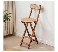 bacedifo Sillas Plegables con Estructura de Madera Maciza Diseño con Pasador de Seguridad Taburete Plegable con Respaldo de Ratán Y Asiento de Ratán Trenzado Travesaños Reforzados en Las Patas