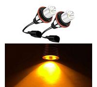 Baceyong 2 bombillas LED Angel Eye Halo Ring, bombillas LED impermeables para luces de plantilla Angel Eyes, compatible con BMW, número de pieza 6312694048 63126916097 63126929309, amarillo