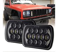 Baceyong 2 piezas faro LED 5x7cm 105W LED proyector DRL para camión todoterreno compatible con Cherokee XJ H6014 H6054 H5054 H6054LL 69822 6052 6053