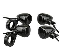 Baceyong 4 unidades de 12 V, 5 W, 20 LED, intermitentes, compatible con HARLEY-DAVIDSON serie Motocicleta, color negro, alojamiento amarillo, iluminación de repuesto, indicador de conducción
