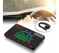 Baceyong 5.8 "Auto HUD Head-Up Display OBD2 Auto Gauge Dash Pantalla Advertencia de velocidad