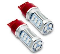 Baceyong 7443 Bright Red Flash estroboscópico Rear Safe Alert, Brake Tail Stop LED Lights Bulbs