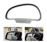 Baceyong Espejo de punto ciego derecho, espejo de punto ciego plateado, espejo auxiliar caliente ajustable de gran angular para coche
