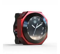 Baceyong - Reloj de manillar para moto, impermeable, impermeable, compatible con Kawa-saki Su-zuki, color negro y rojo