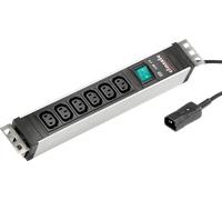 Bachmann 333.1121 kaltgerä Prueba Esquina Lata regleta 6 x C13 Hembra, Conector C14 Negro