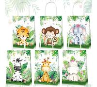BACH AND BOOZY 12 bolsitas de fiesta safari animal selva dulces golosinas para bebe salvaje cumpleanos baby shower detalles invitados