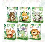 BACH AND BOOZY 12 piezas bolsitas fiesta animales bosque dulces golosinas regalos salvaje uno jungla bebé baby shower cumpleaños
