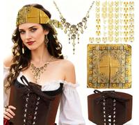 BACH AND BOOZY accesorios disfraz pirata banda frontal pirata collar calavera disfraz capitan pirata halloween traje pirata carnaval festivales musicales