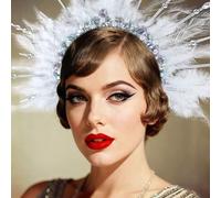 BACH AND BOOZY accesorios para damas años 20 adornos de plumas blancas carnaval mardi gras festivales rave complementos disfraces estilo flapper años 1920
