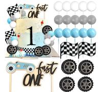 BACH AND BOOZY decoracion tarta coche carreras decoracion pastel auto banderin cuadros adorno rapida cumpleaños