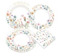 BACH AND BOOZY suministros para fiestas de flores silvestres accesorios servilletas de papel floral decoraciones primaverales baby shower cumpleaños utensilios para bodas y celebraciones