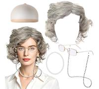 BACH AND BOOZY traje de abuela mujer mayor disfraz accesorios cosplay