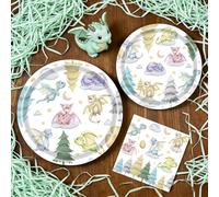 BACH AND BOUJEE 60s dragones baby shower productos para fiestas decoración dragón mágico fantasía platos servilletas para niños decoración de fiesta de cumpleaños