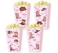 BACH AND BOUJEE Bolsas de caramelos para decoración de vaquera occidental, cajas de palomitas de maíz, cajas de dulces de animales para cumpleaños del salvaje oeste, decoraciones de fiesta