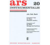 BACH - Concierto en Fa Mayor (BWV:1053) para Oboe y Piano (Totcher/Grebe): für Oboe, Streicher und B.c.. nach BWV 1053. oboe, strings, basso continuo. Réduction pour piano.