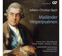 Bauer, Thomas E. Biscuola, Elena Concerto Koln Jenemann, Gerhard Lunn, Joanne Poplutz, Georg Suddeutscher Kammerchor - Bach: Mailander Vesperpsalmen / Lunn, Biscuol, Poplutz, Bauer, Suddeutscher Kammerchor, Concerto Koln - Jenemann