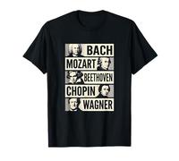 Bach Mozart Beethoven Chopin Wagner Iconos Clásicos Camiseta