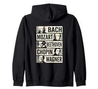 Bach Mozart Beethoven Chopin Wagner Iconos Clásicos Sudadera con Capucha