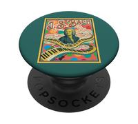 Bach Retro Pop Clásico Amante De La Música Diseño PopSockets PopGrip Adhesivo