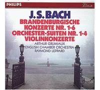 BACH: VIOLIN CONCERTO NO.1 & 2, Concerto for Flute, Violin and Harpsichord in A minor, BWV 1044, Brandenburg Concerto No.1 -6, ORCHESTRAL SUITES NO. 1 - 4 - GRUMIAUX, LEPPARD - 4CD BOX SET / PHILIPS