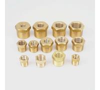 Bachangz-Manguera de latón 1/4" 3/8" 1/2" 3/4" NPT BSPT Male To Female Thread Brass Reducer Bushing Reducing Pipe Fitting Coupler Connector, Tubería de riego de jardín(Type 13)