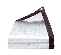 Bâche Transparente Pour Terrasse | 2 m x 2 m Couverture de Protection | Bâche De Serre Avec Œillets - Pour Terrasse Toit Camping Jardin Extérieur Véranda Maison Plantes Poulailler Serre D'Hiver