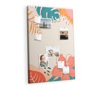 Bacheca horizontal de corcho | panel mural grande para organización de tareas y recordatorios | oficina casa escuela | notas fotos documentos - 80x120 - metálico - Afueras tropicales