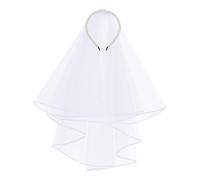 Bachelorette Veil - Sheer Short Bridal Veil Headband With Pearls - Bride Photo Prop For Engagement, Wedding, Bridal Shower & Party Events