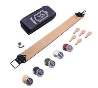 Bacher Asentador de Cuero Strop para Afilado Navajas kit con Compuesto (LONG&WIDE: 72x8 cm) - Accesorios para Afeitado Manual