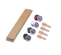 Bacher Cuero para Afilar, Strop Set para Afilador de Manual con Ángulo Fijo (Strop + 4x Compuesto)