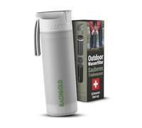 Bachgold® Botella filtro purificador para exterior [650ml] capacidad de filtrado 1500 L I Elimina el 99,99% de las bacterias y filtra virus, partículas y metales pesados I Para situaciones críticas
