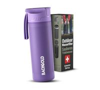 Bachgold® Botella filtro purificador para exterior [650ml] capacidad de filtrado 1500 L I Elimina el 99,99% de las bacterias y filtra virus, partículas y metales pesados I Para situaciones críticas