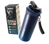 Bachgold® Botella filtro purificador para exterior XL [800ml] capacidad de filtrado 1500L I Elimina el 99,99 % de las bacterias y filtra microplásticos, partículas y cloro I Para situaciones críticas